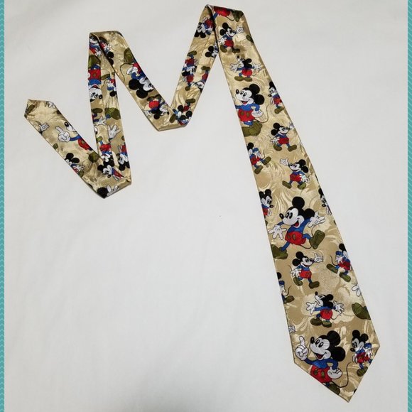 Simon Mickey Mouse Print Silk Ties: Lot of 2 - Picture 5 of 8